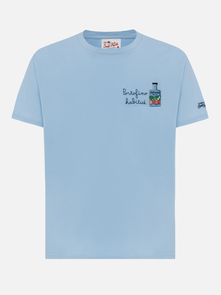 Cotton T-shirt with Portofino habituè embroidery |PORTOFINO DRY GIN SPECIAL EDITION - MC2 Saint Barth