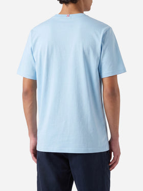 T-shirt Man azzurro con stampa paperella scooter | Special Edition