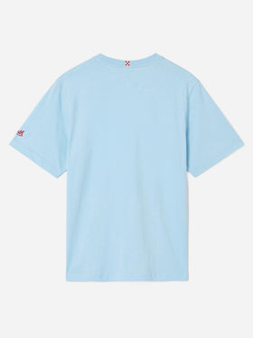T-shirt Man azzurro con stampa paperella scooter | Special Edition