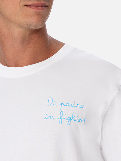 T-shirt da uomo in cotone con ricamo Di Padre in Figlio | EDIZIONE SPECIALE SS LAZIO