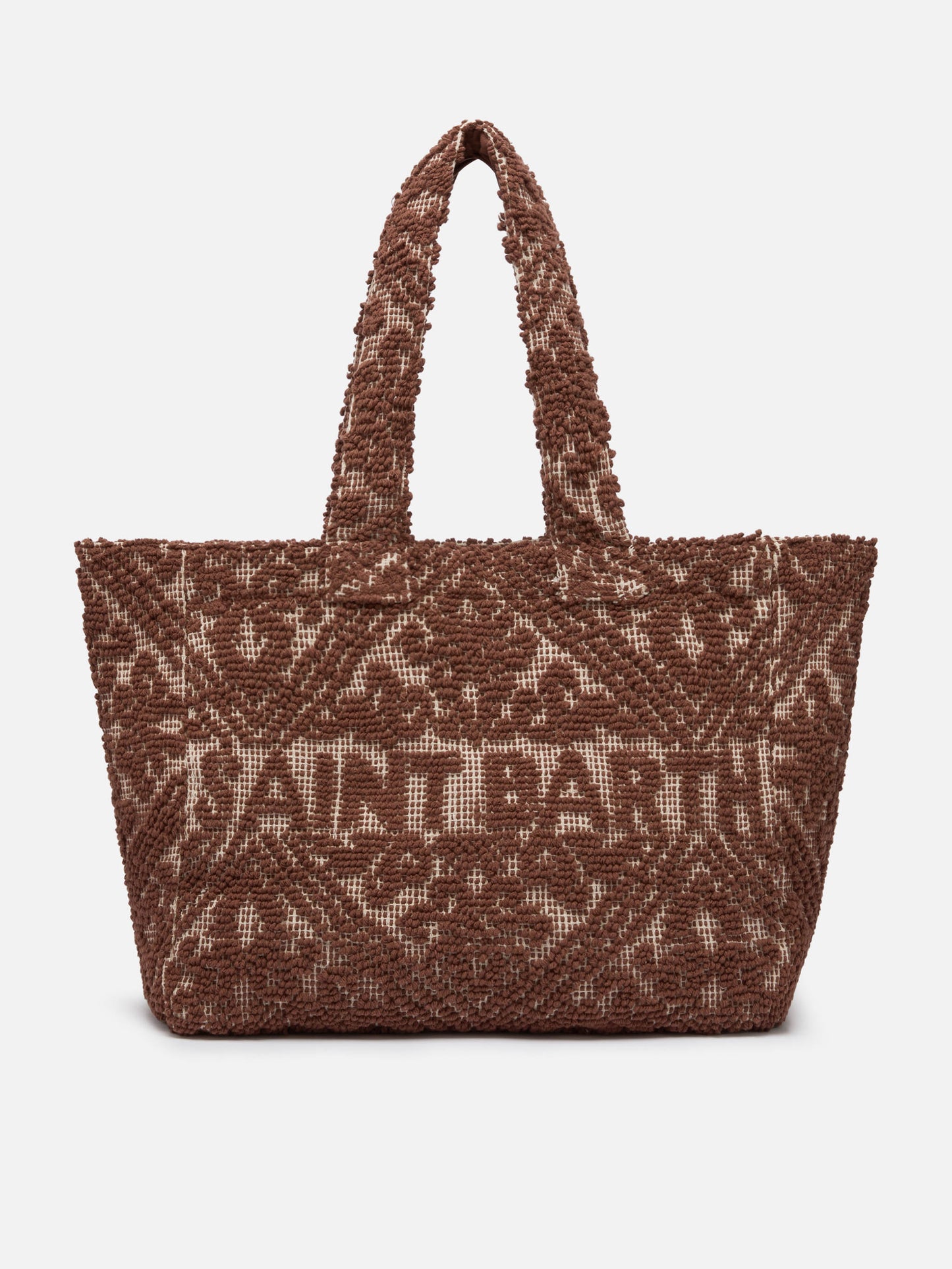 Tufting Cotton Tote Bag marrone