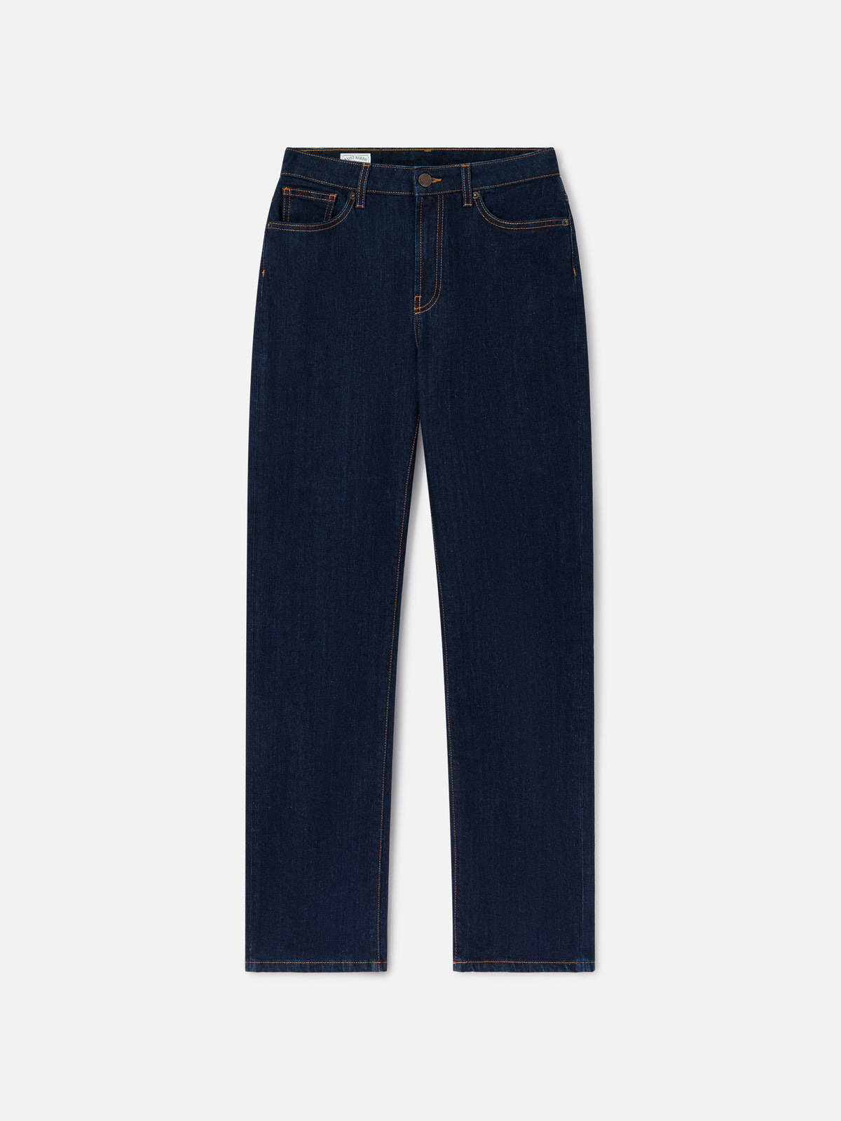 Blue Pantalon June en denim de coton avec broderie monogramme SB 