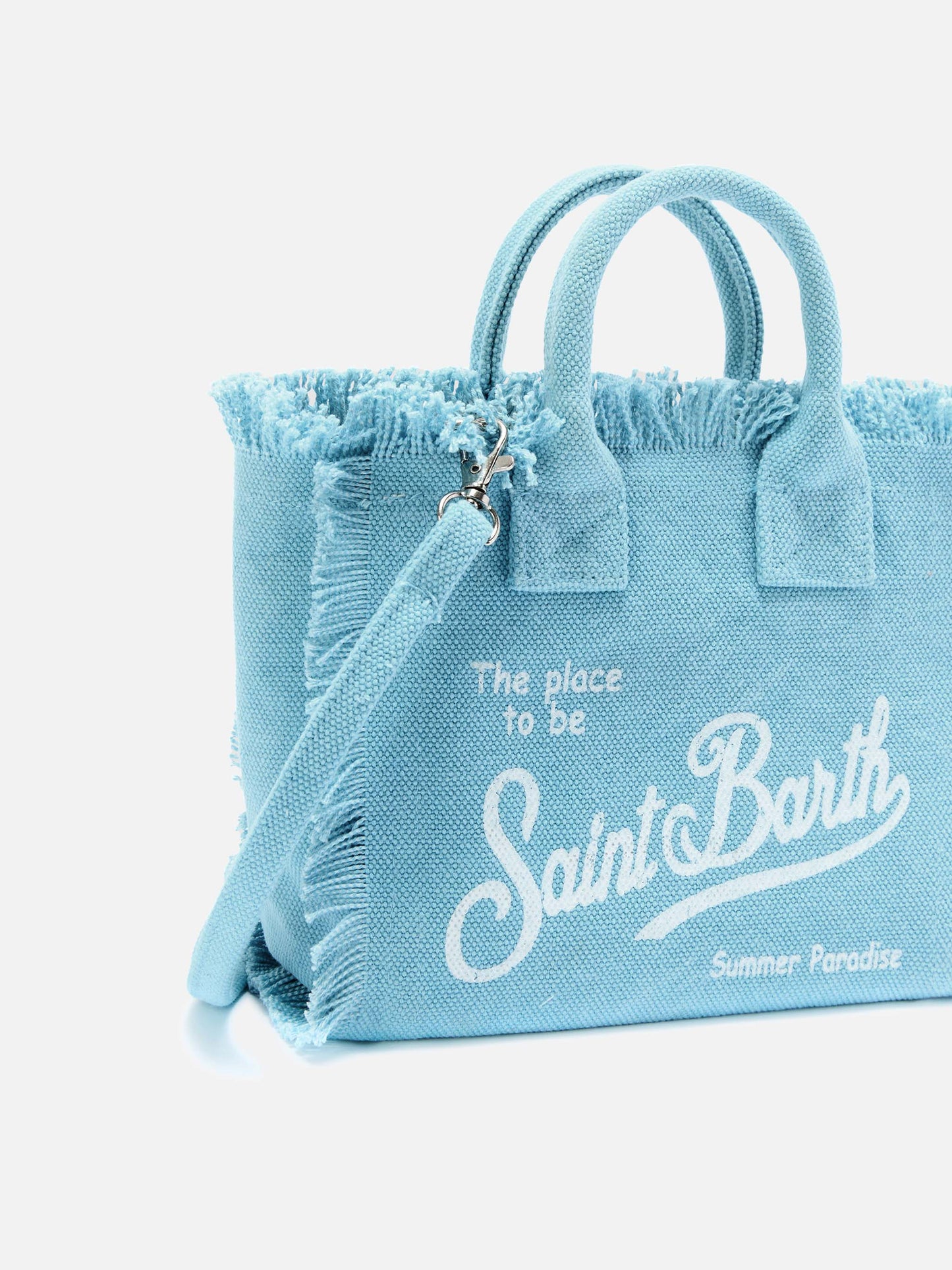 Vanity Mini-Bag aus canvas in Hellblau in Uni 