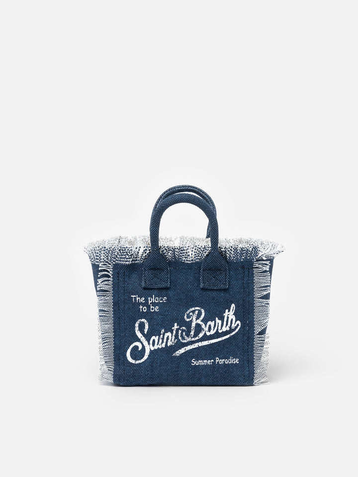 Indigo cotton canvas Mini Vanity bag