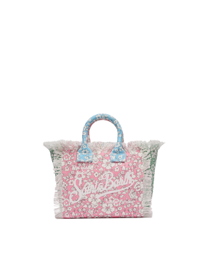 Cotton canvas Mini Vanity bag with flower patch print - MC2 Saint Barth