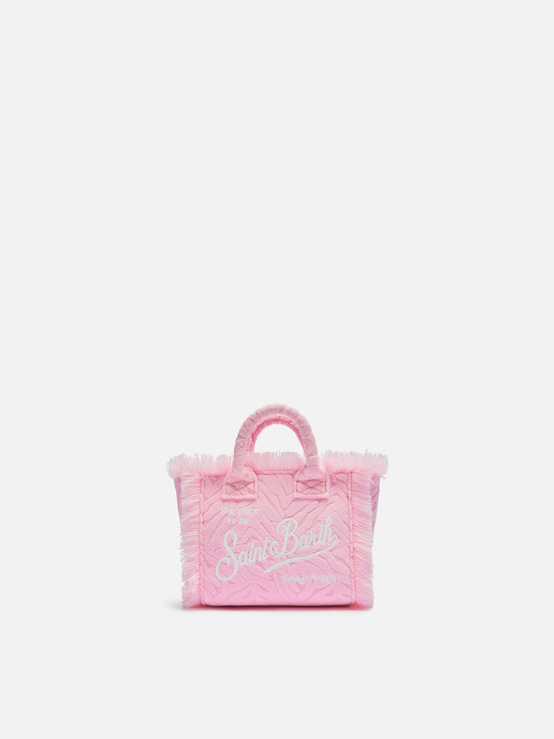 Pink zebra embossed Mini Vanity Sponge Bag