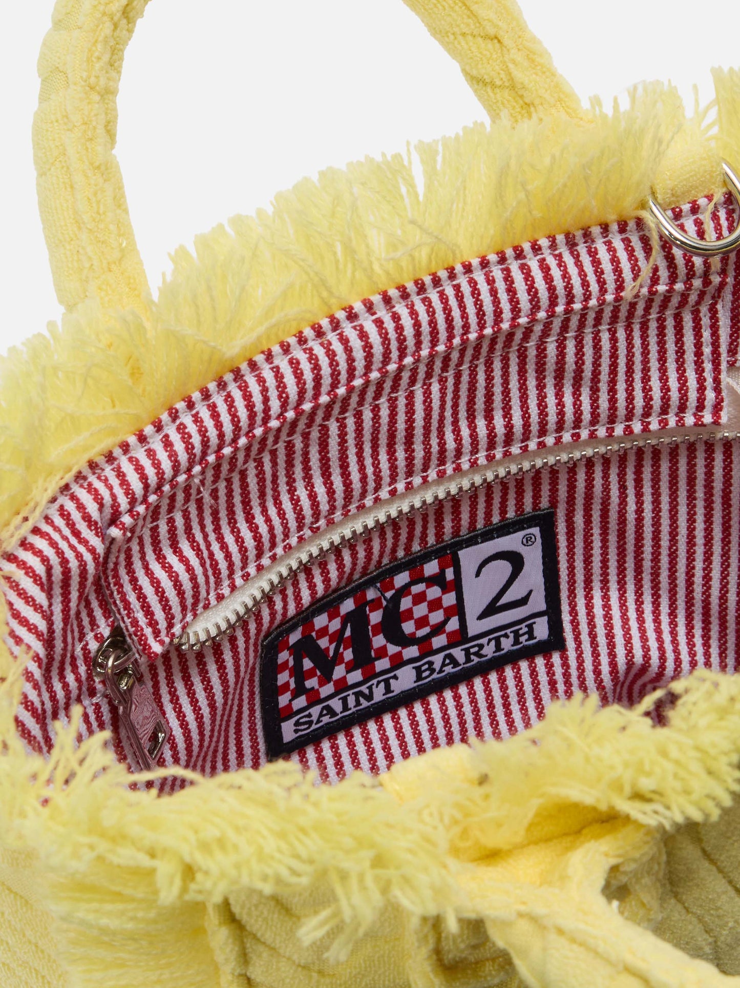 Terry effect Vanity mini bag with raised zebra pattern