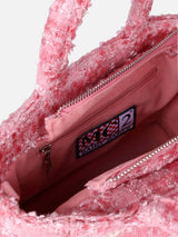 Borsa a mano Mini Vanity in lana con motivo tweed rosa