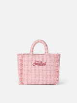 Wollhandtasche Mini Vanity mit rosa Tweedmuster