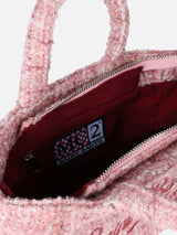 Wollhandtasche Mini Vanity mit rosa Tweedmuster