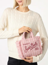 Mini Vanity wooly handbag with pink tweed pattern