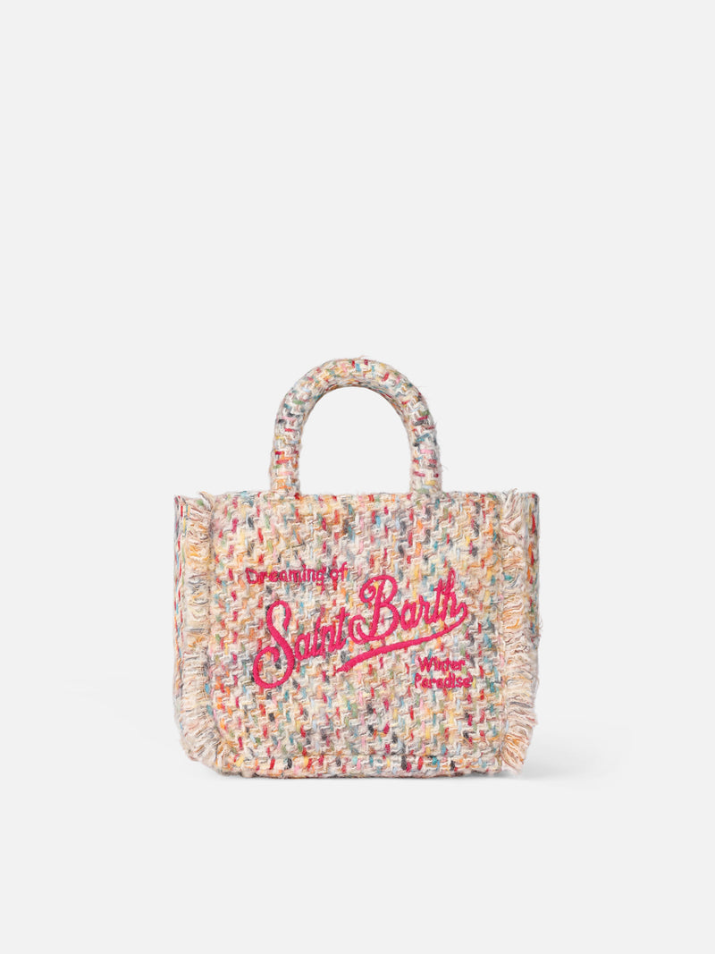 Mini borsa Vanity in lana con fantasia multicolore