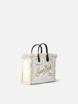 Mini Vanity white chenille handbag