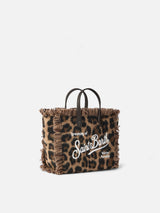 Mini Vanity wooly handbag with animalier pattern