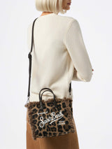 Mini Vanity wooly handbag with animalier pattern