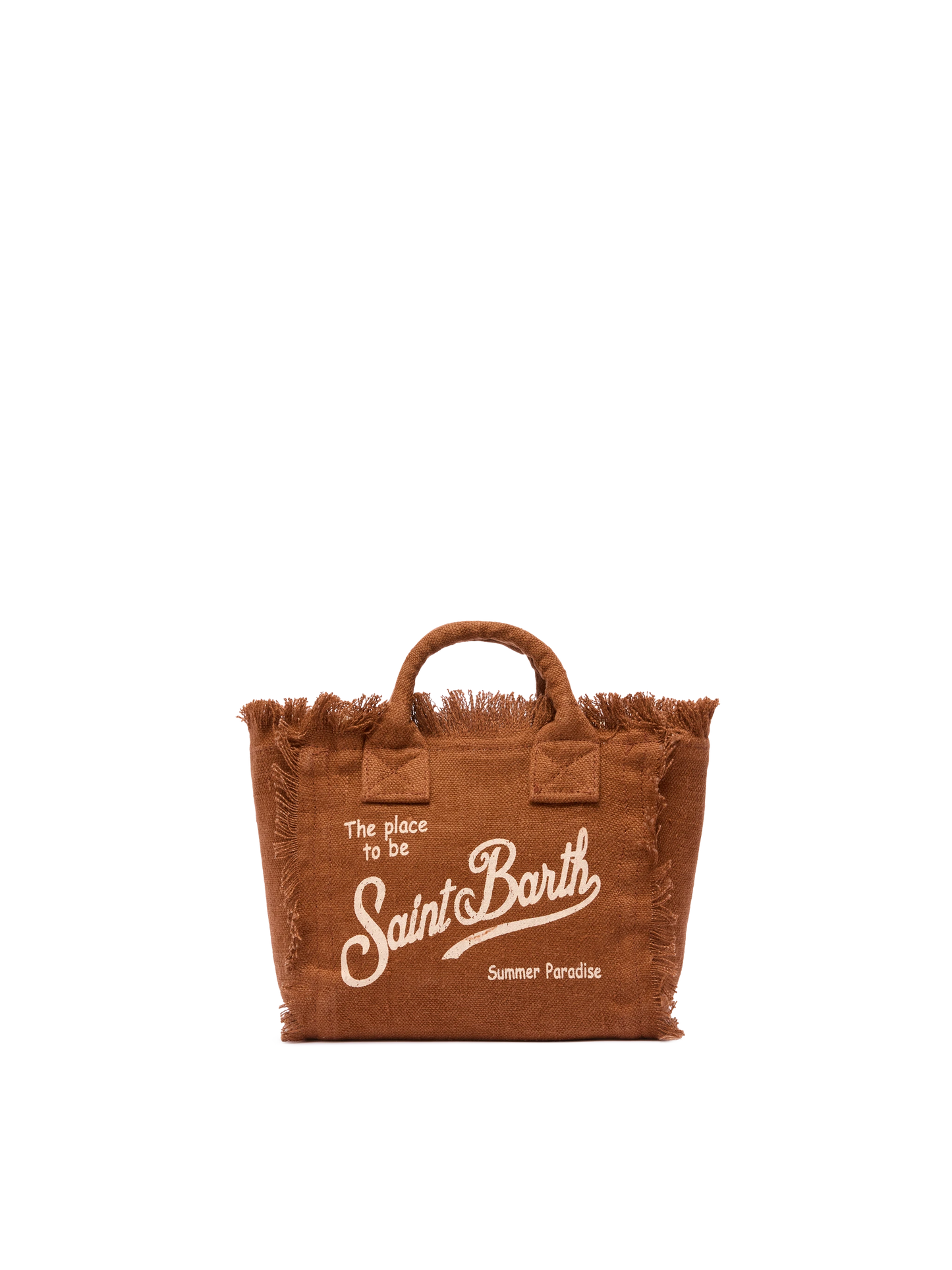 Borsa Mini Vanity in lino marrone