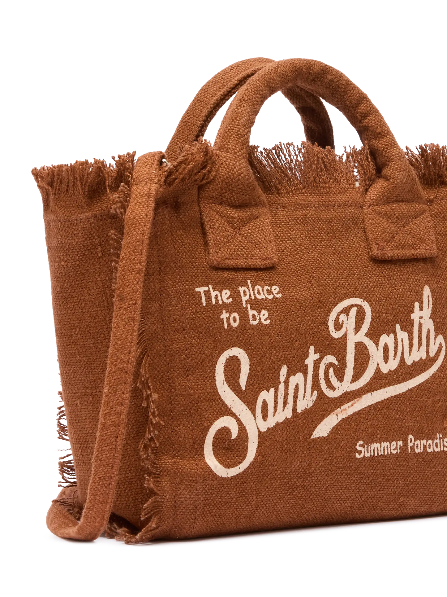 Borsa Mini Vanity in lino marrone