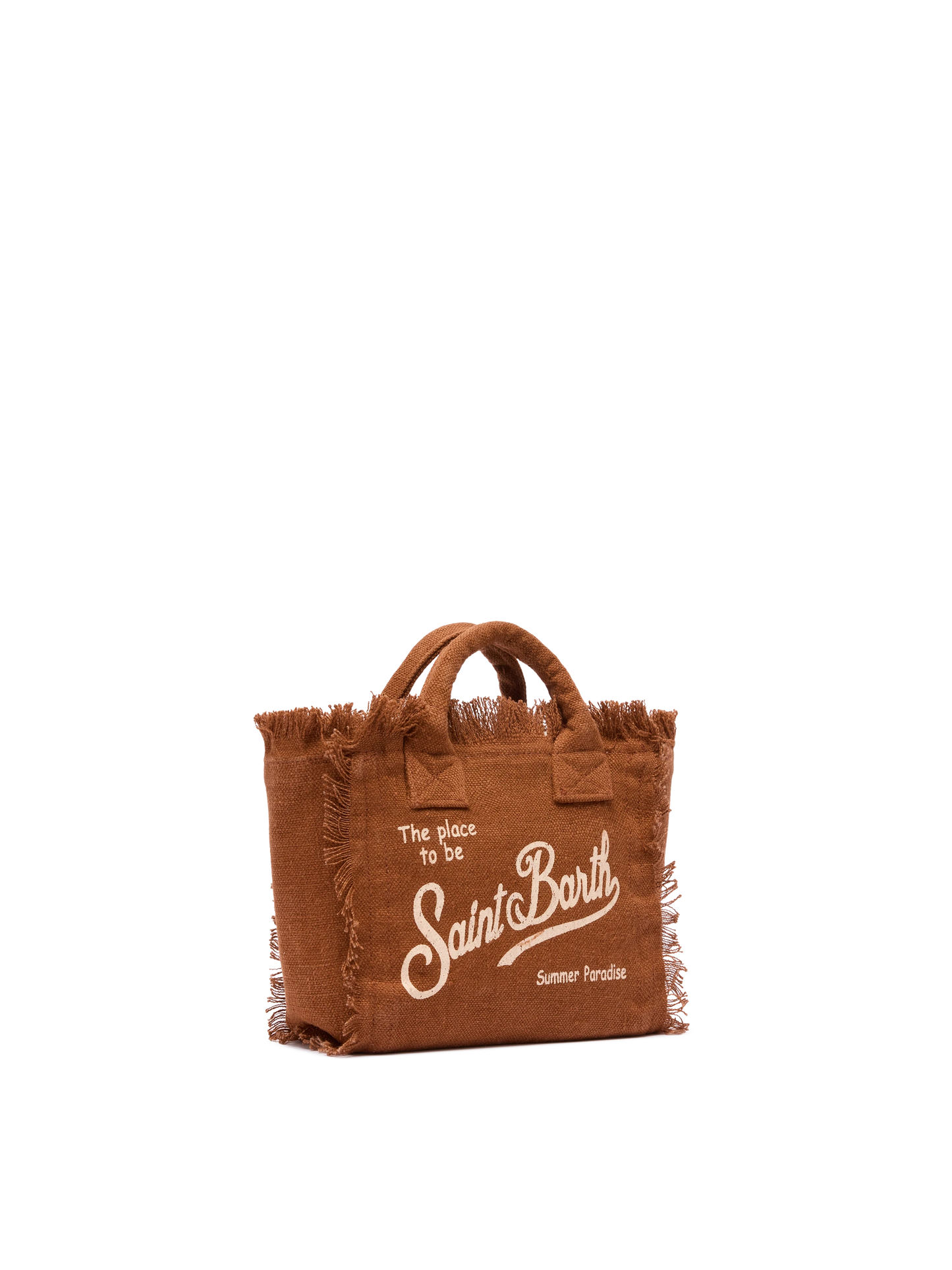 Borsa Mini Vanity in lino marrone