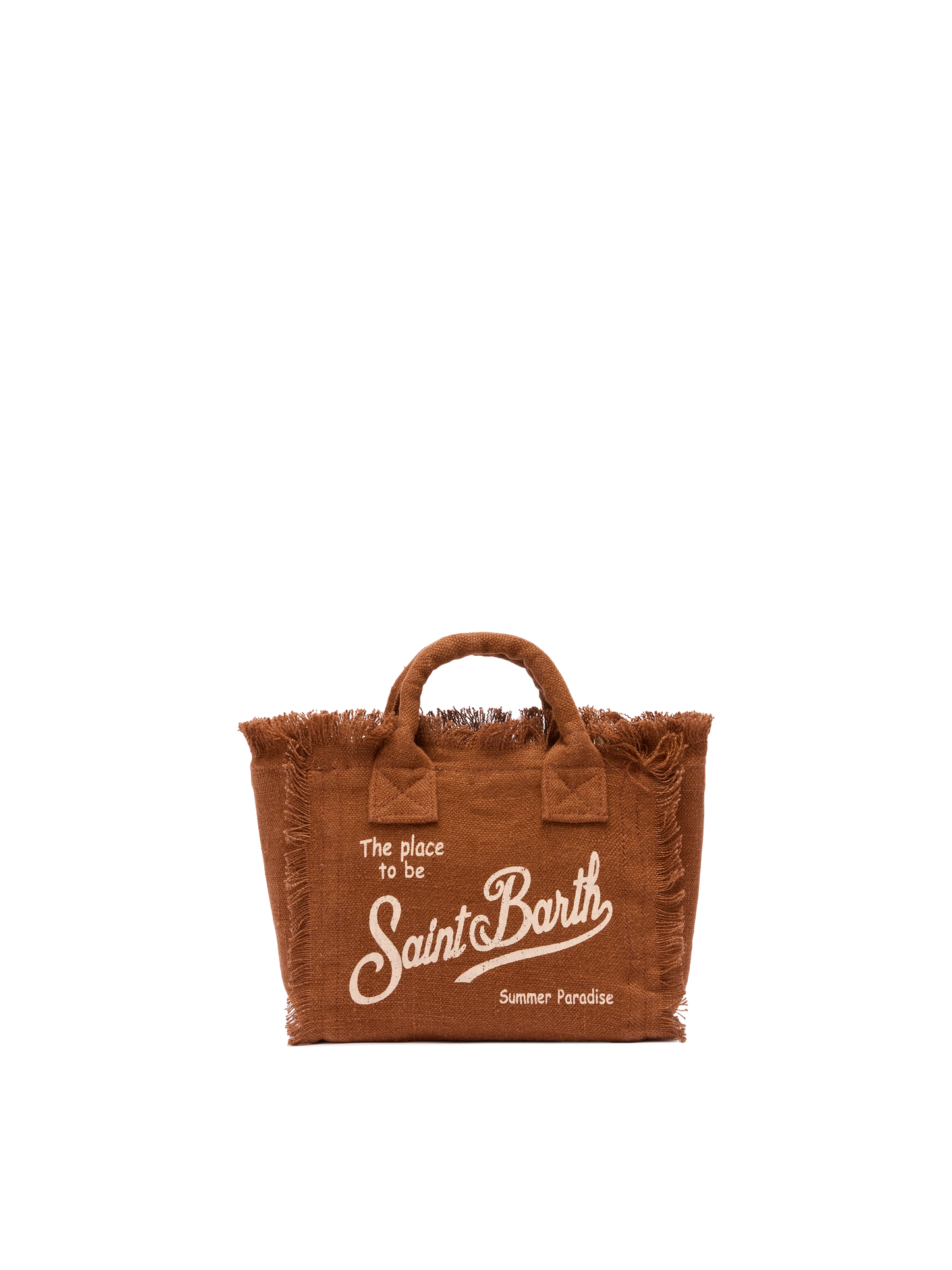 Borsa Mini Vanity in lino marrone