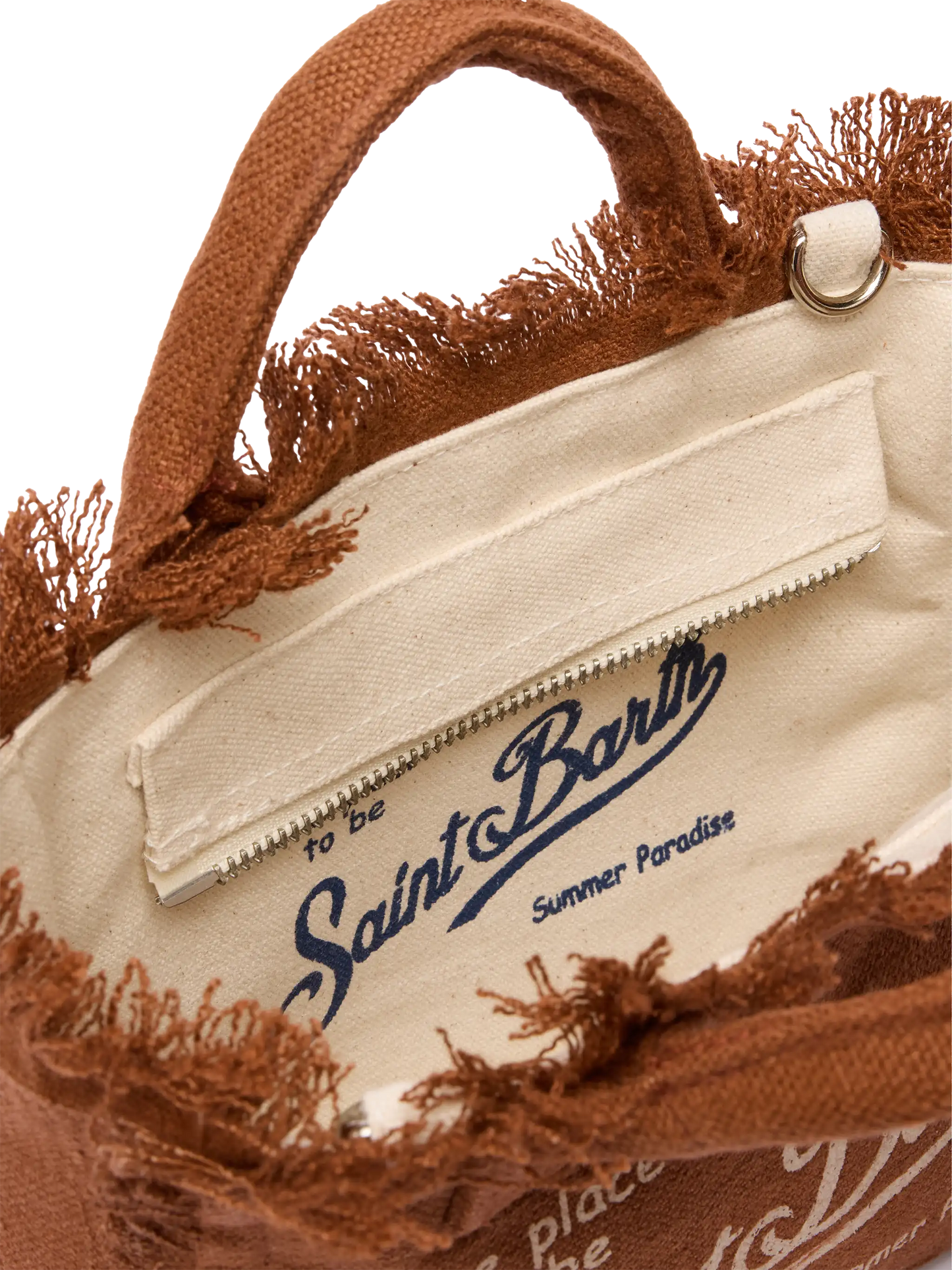 Borsa Mini Vanity in lino marrone
