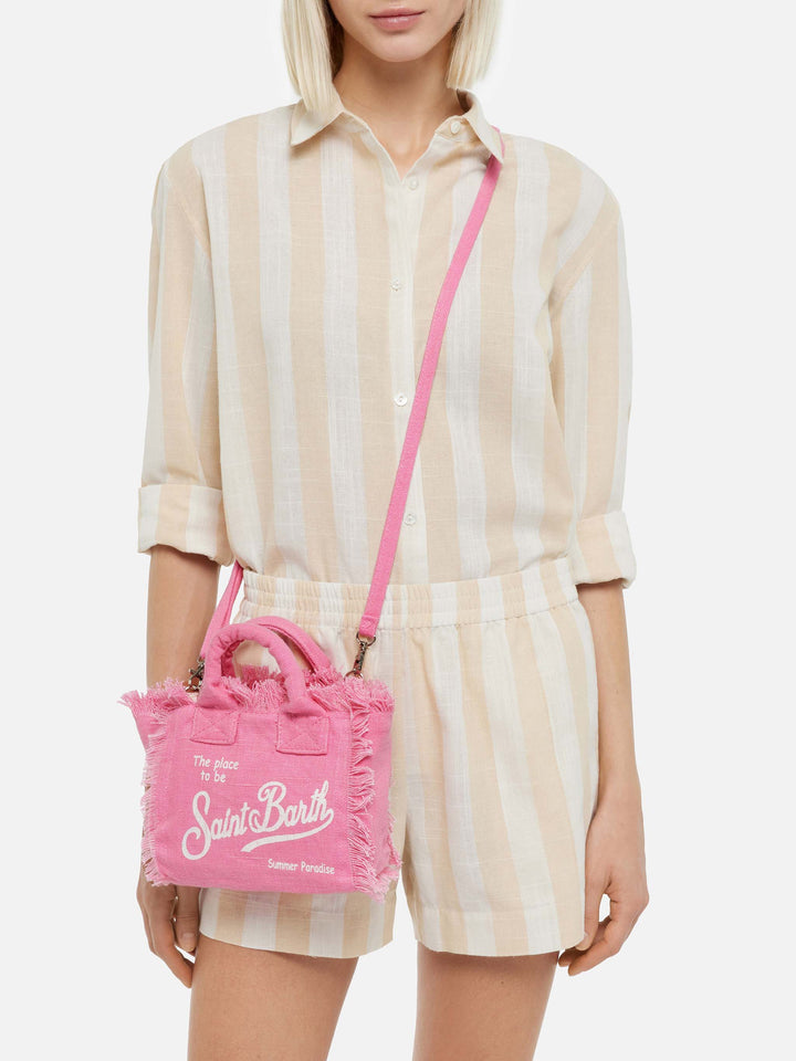 Mini Vanity pink Linen bag - MC2 Saint Barth