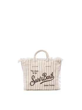 Borsa Mini Vanity Linen con stampa a righe