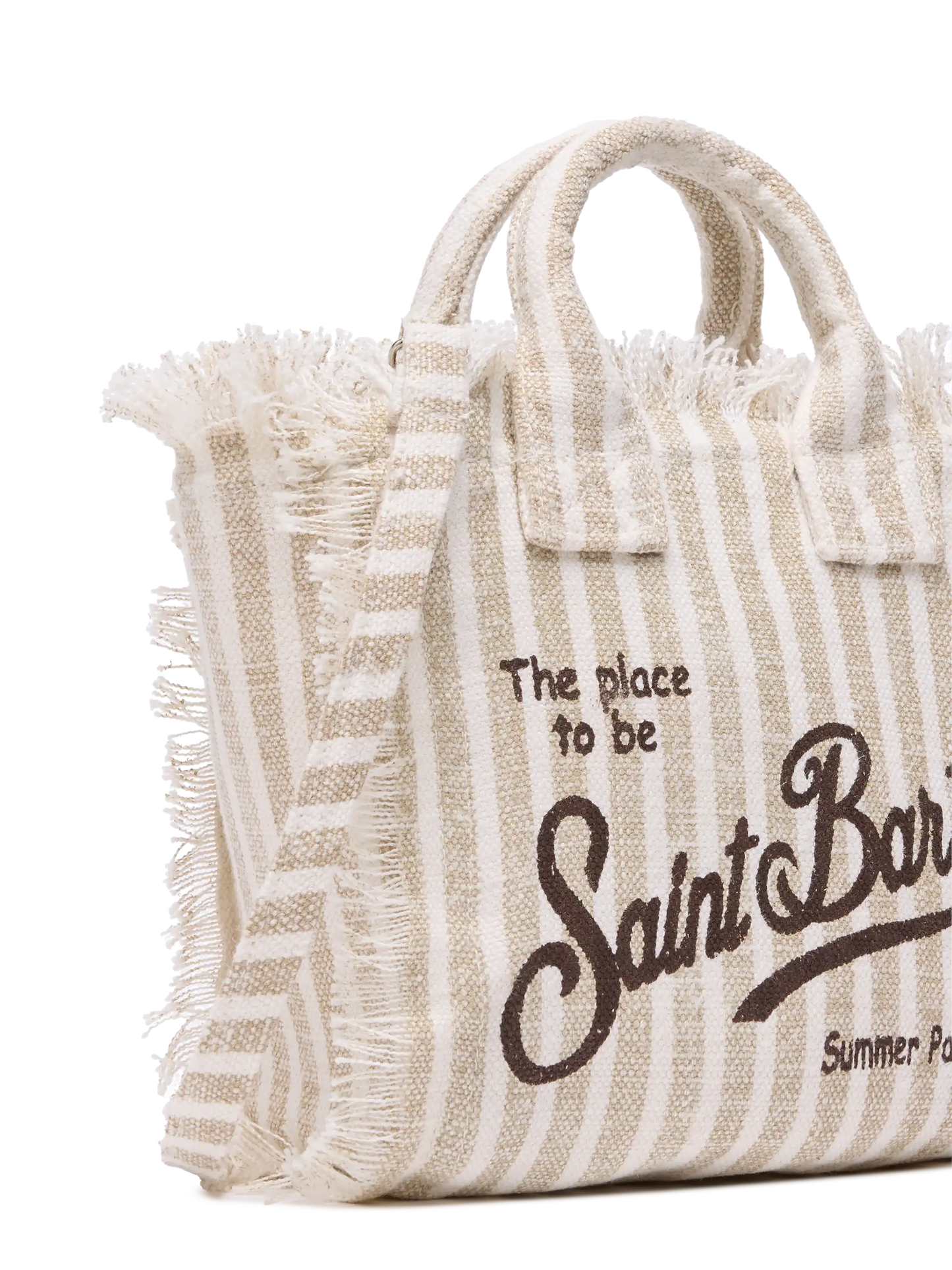 Borsa Mini Vanity Linen con stampa a righe