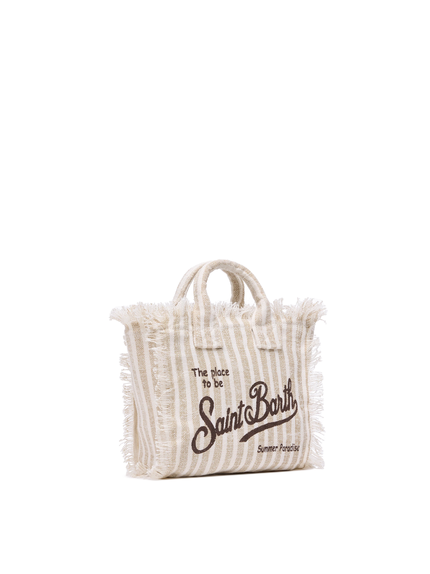 Borsa Mini Vanity Linen con stampa a righe
