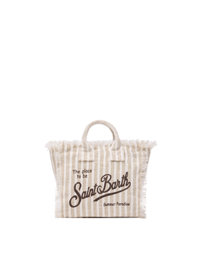 Borsa Mini Vanity Linen con stampa a righe