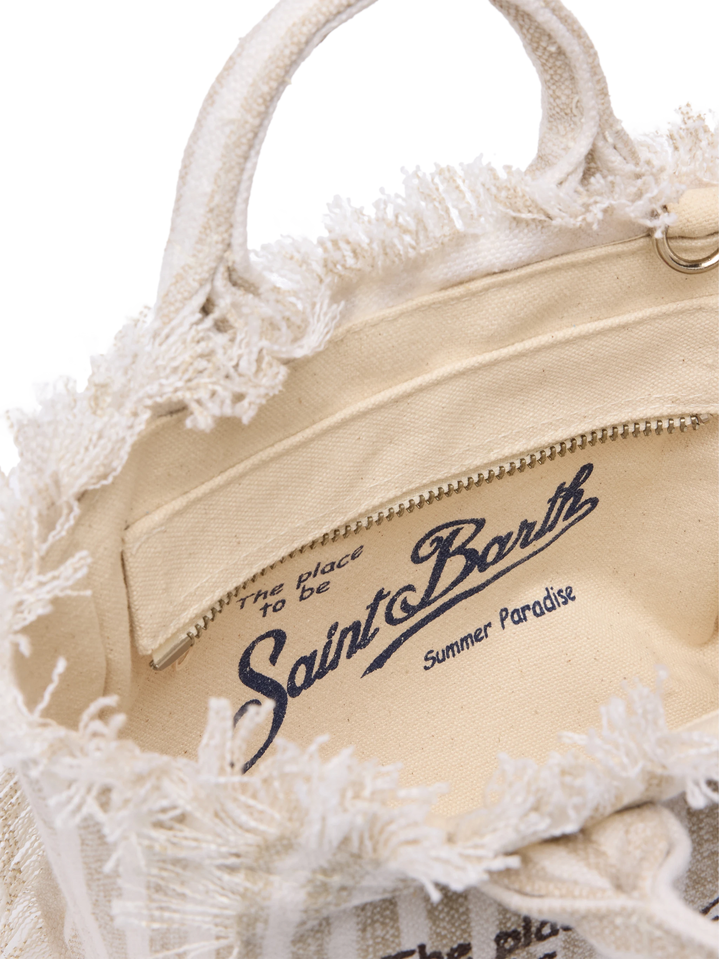 Borsa Mini Vanity Linen con stampa a righe