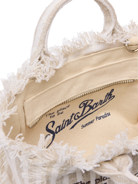 Borsa Mini Vanity Linen con stampa a righe