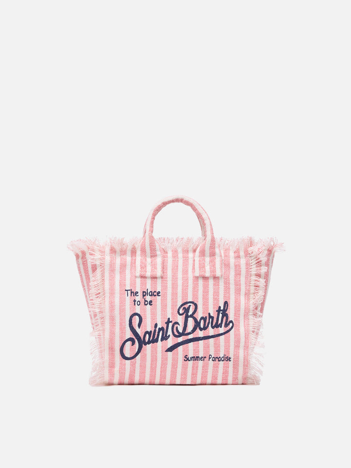 Mini Vanity Linen bag  with striped print