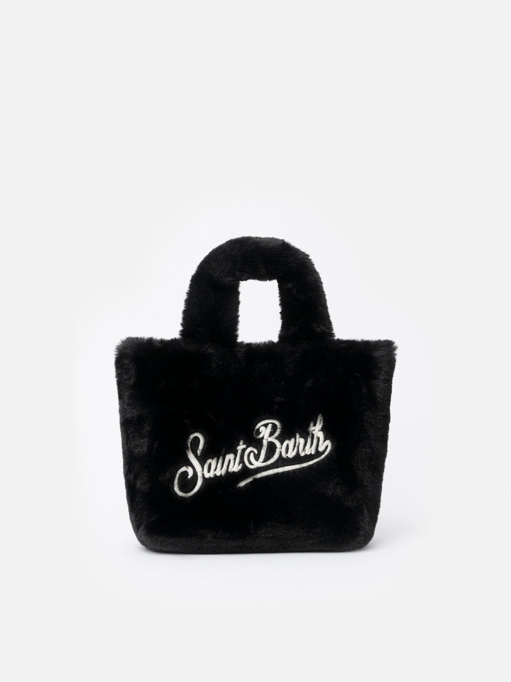 Mini Vanity – weiche, schwarze Handtasche aus Pelz
