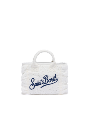 White Sangallo lace Mini Vanity Volant bag - MC2 Saint Barth