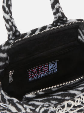 Borsa a mano Vanity Mini Felt in misto lana zebrata
