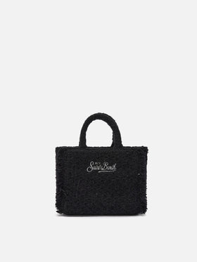 Vanity Mini Tweed Handtasche in Schwarz