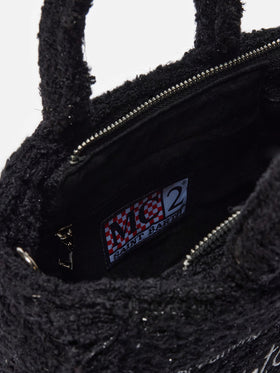 Vanity Mini Tweed Handtasche in Schwarz