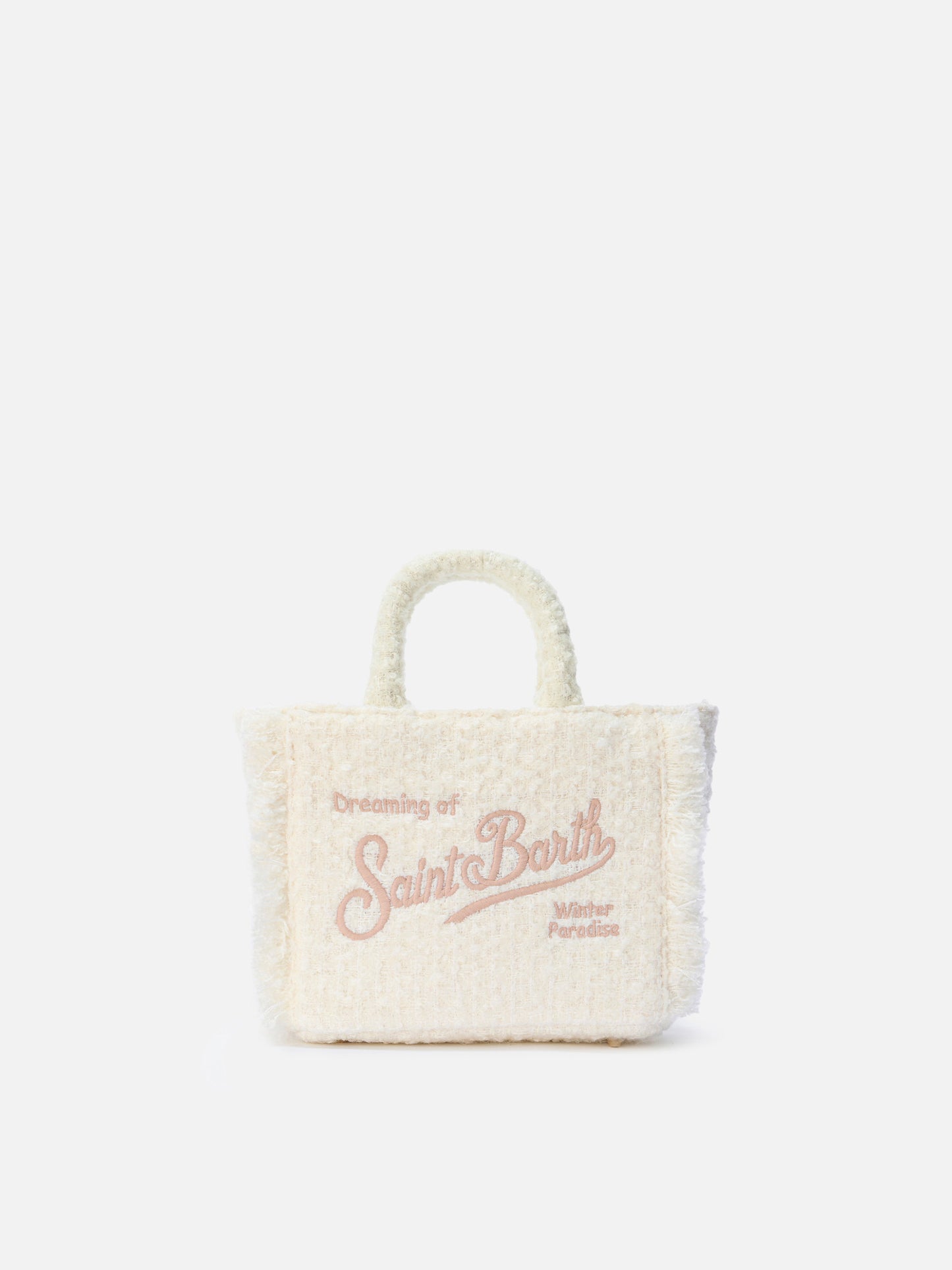Borsa a mano Vanity Mini Tweed bianca