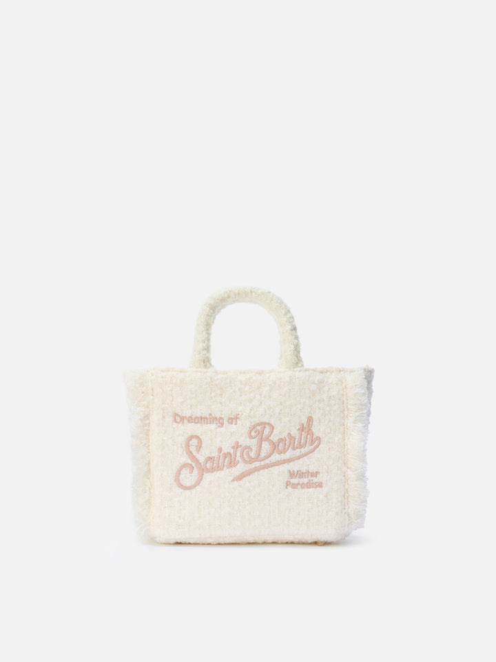 Vanity Mini Tweed Handbag in white