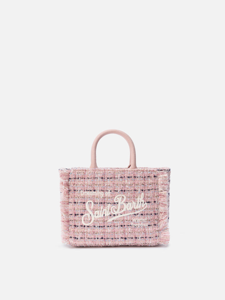 Vanity Mini Tweed Handtasche in Rosa