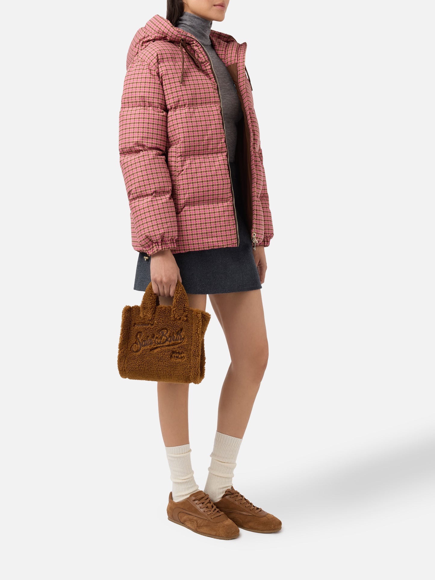 Vanity Mini Teddy Handbag in brown sherpa