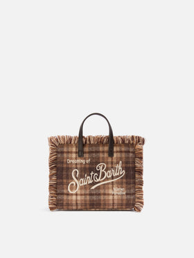 Mini-Vanity-Bag aus Wollmischung mit Tartanmuster 