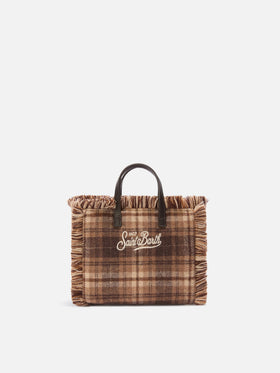 Mini-Vanity-Bag aus Wollmischung mit Tartanmuster 