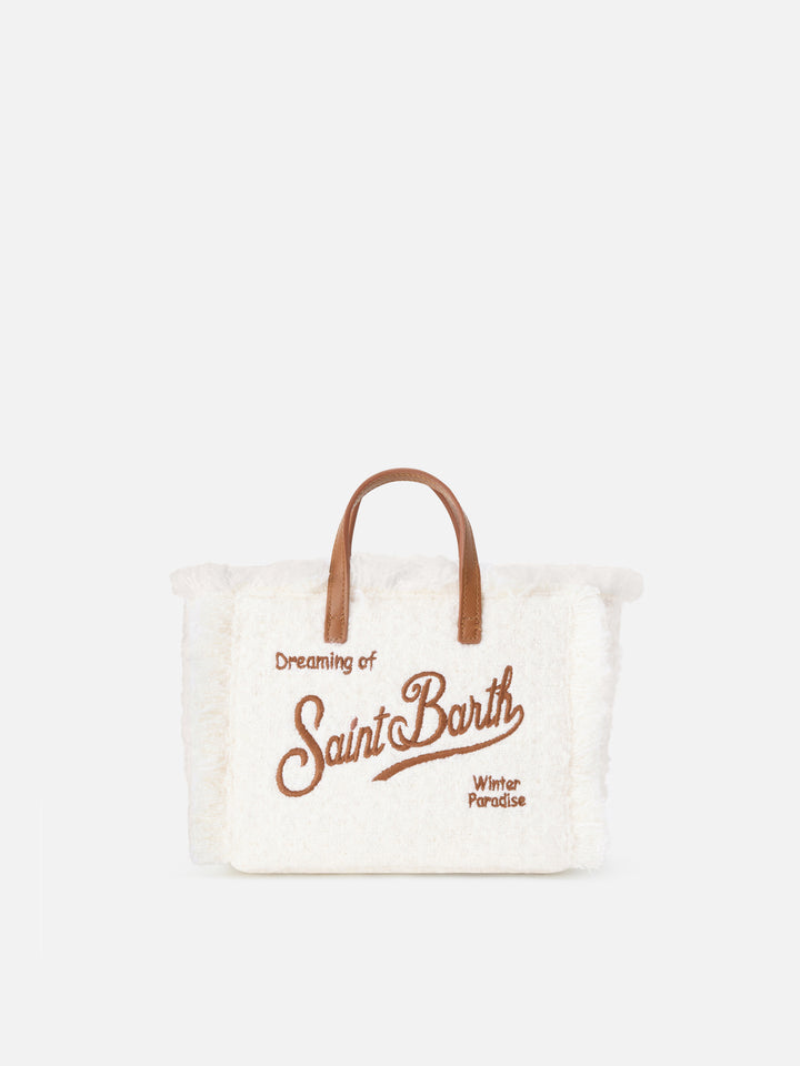 Off white Mini Vanity Bag aus Tweed mit gesticktem Logo 