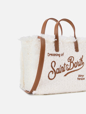 Off white Mini Vanity bag in tweed with logo embroidery