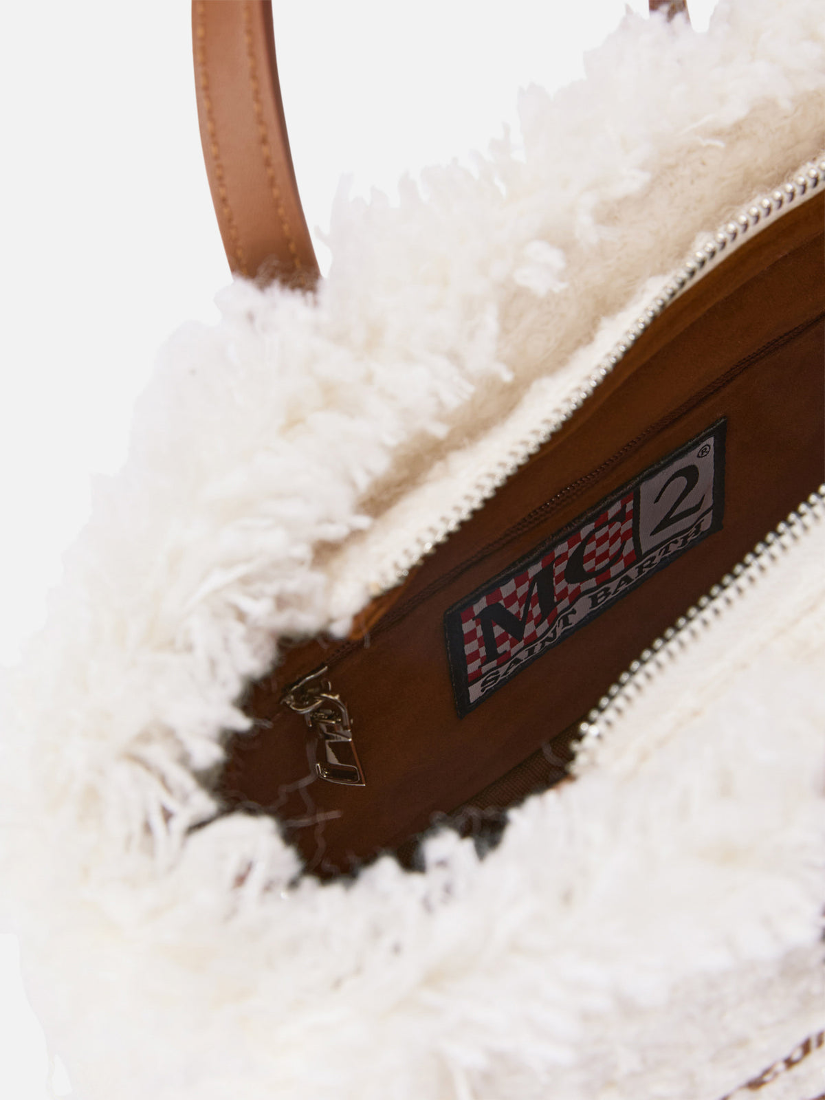 Off white Mini Vanity bag in tweed with logo embroidery