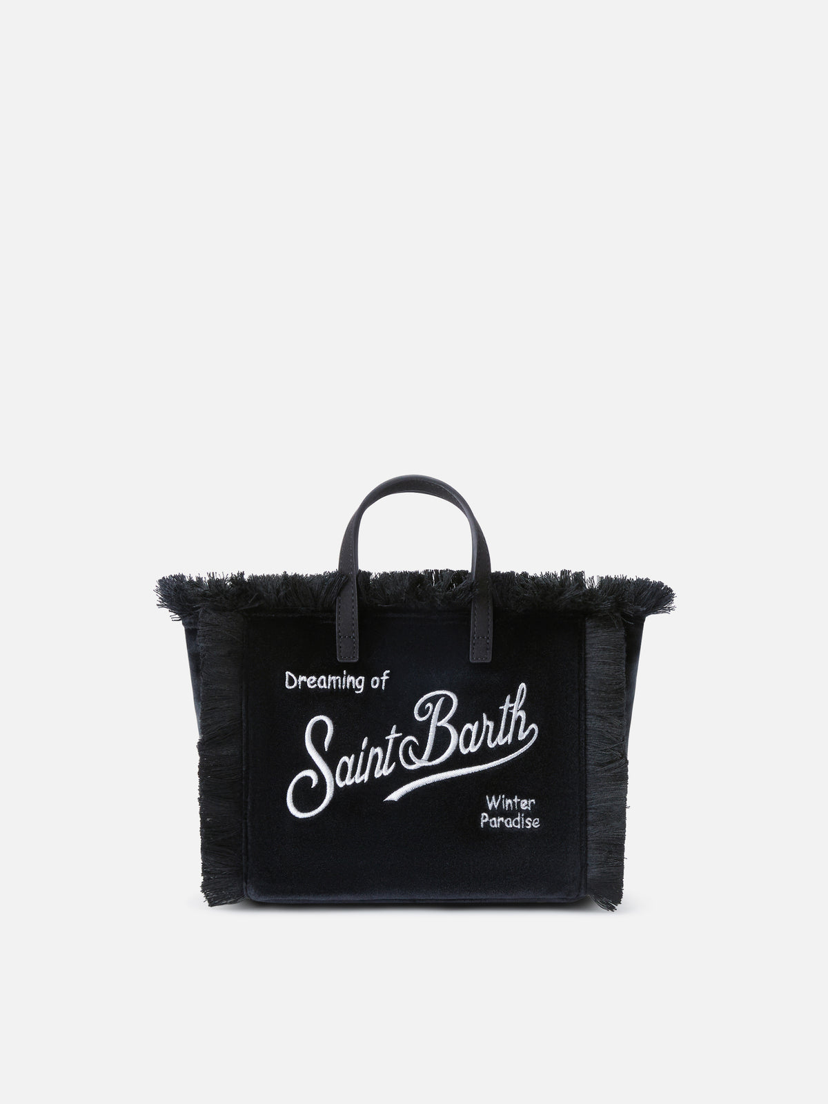 Black Mini Vanity bag in velvet with logo embroidery