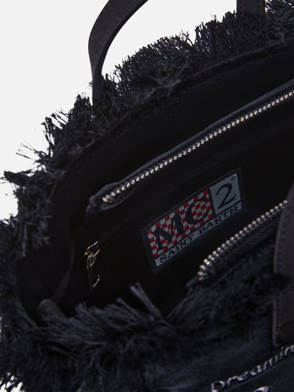 Black Mini Vanity bag in velvet with logo embroidery