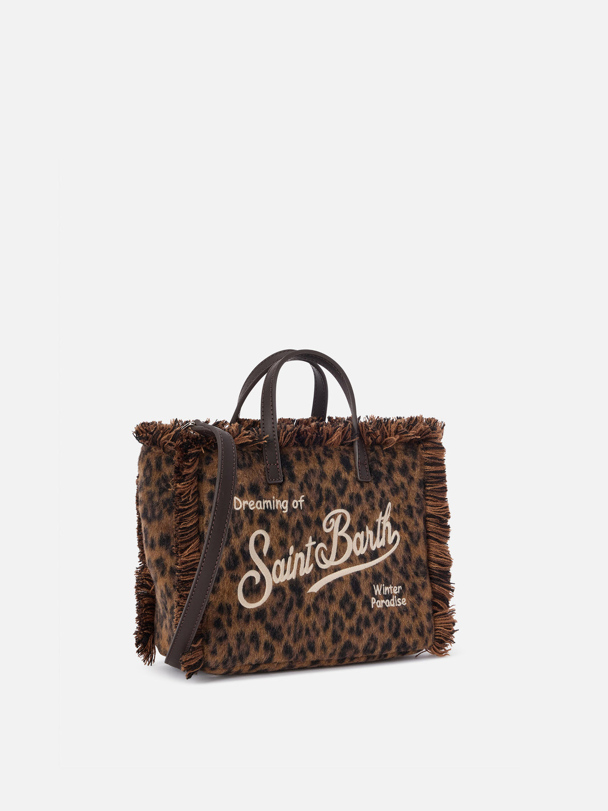 Bolso Mini Vanity de fieltro con estampado de leopardo 