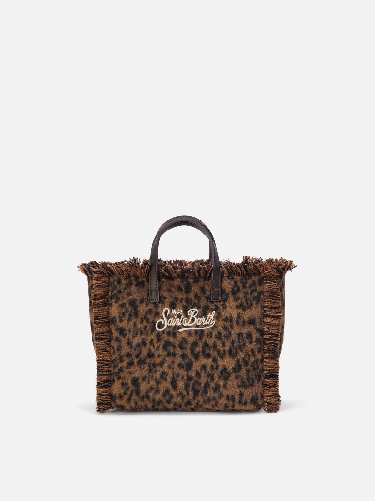 Bolso Mini Vanity de fieltro con estampado de leopardo 